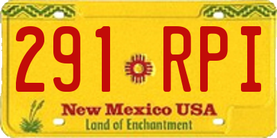 NM license plate 291RPI
