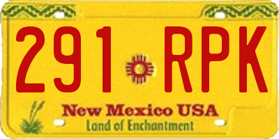 NM license plate 291RPK