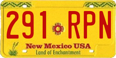 NM license plate 291RPN