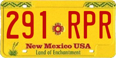 NM license plate 291RPR