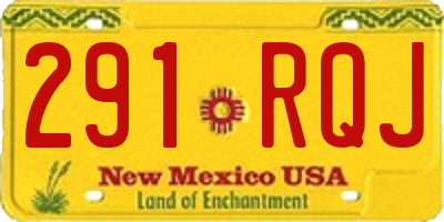 NM license plate 291RQJ