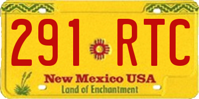 NM license plate 291RTC