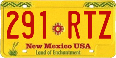 NM license plate 291RTZ