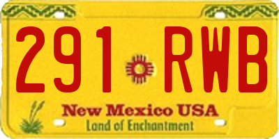 NM license plate 291RWB