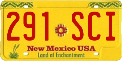 NM license plate 291SCI