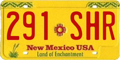 NM license plate 291SHR