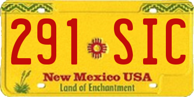 NM license plate 291SIC