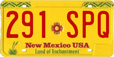 NM license plate 291SPQ
