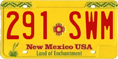 NM license plate 291SWM
