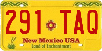 NM license plate 291TAQ