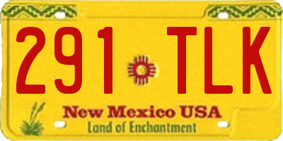 NM license plate 291TLK