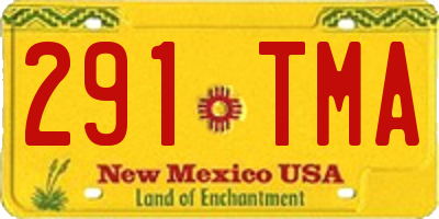 NM license plate 291TMA