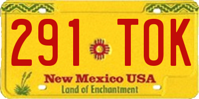 NM license plate 291TOK