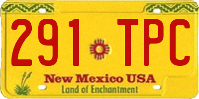 NM license plate 291TPC
