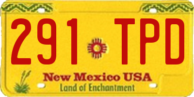 NM license plate 291TPD