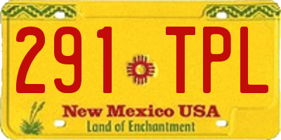 NM license plate 291TPL