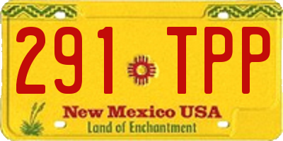 NM license plate 291TPP