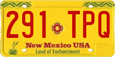 NM license plate 291TPQ