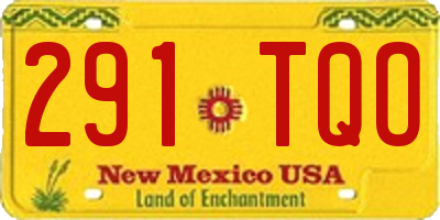 NM license plate 291TQO