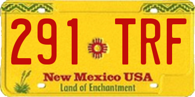 NM license plate 291TRF