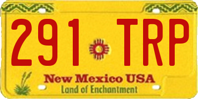 NM license plate 291TRP