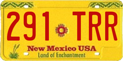 NM license plate 291TRR
