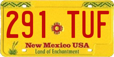 NM license plate 291TUF