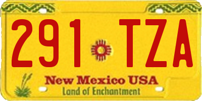 NM license plate 291TZA