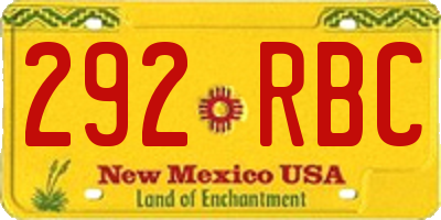 NM license plate 292RBC