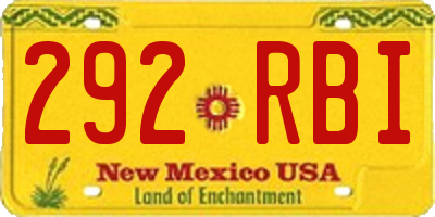 NM license plate 292RBI