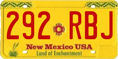 NM license plate 292RBJ