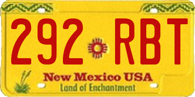 NM license plate 292RBT