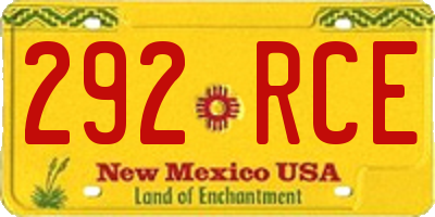 NM license plate 292RCE