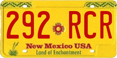 NM license plate 292RCR