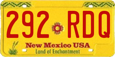 NM license plate 292RDQ