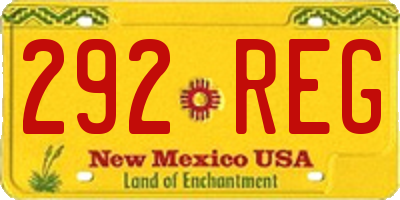 NM license plate 292REG