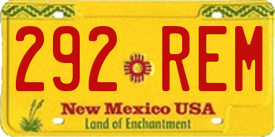 NM license plate 292REM