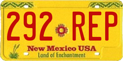 NM license plate 292REP