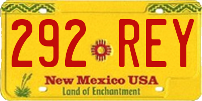 NM license plate 292REY