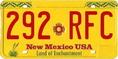 NM license plate 292RFC