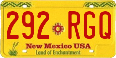 NM license plate 292RGQ