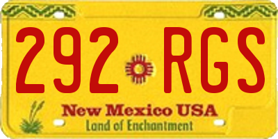 NM license plate 292RGS