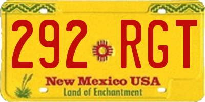 NM license plate 292RGT