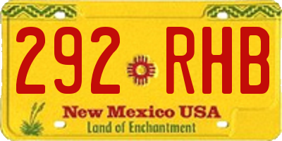 NM license plate 292RHB