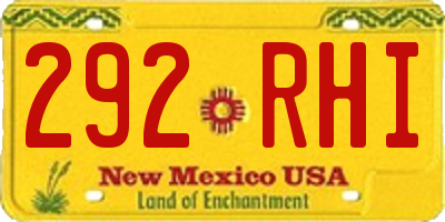 NM license plate 292RHI