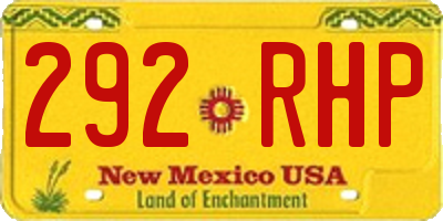 NM license plate 292RHP