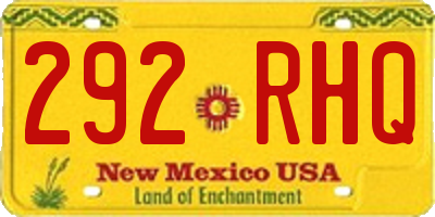NM license plate 292RHQ