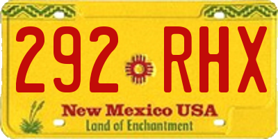NM license plate 292RHX