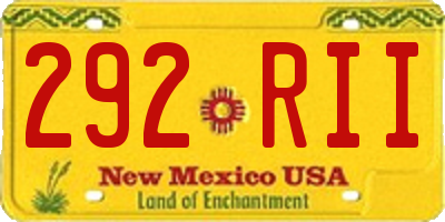 NM license plate 292RII
