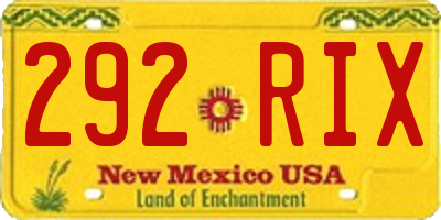 NM license plate 292RIX